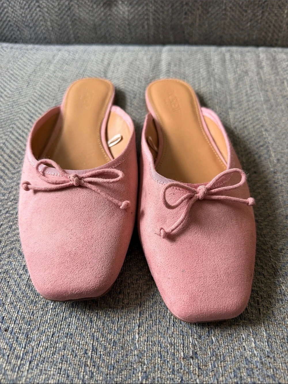J crew Women’s Faux Leather Suede ballerina mules Size: 7